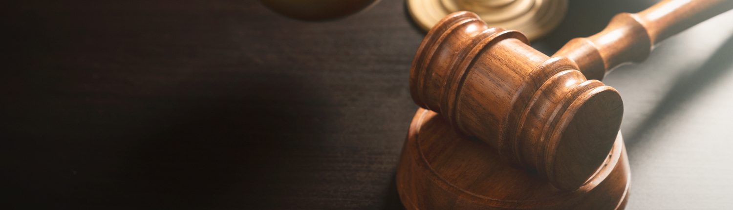 Judge's gavel and scale. Law and justice system